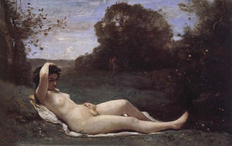 Corot Camille Nymph Reclined oil painting picture